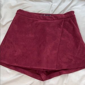 Maroon Missguided Envelope Skirt